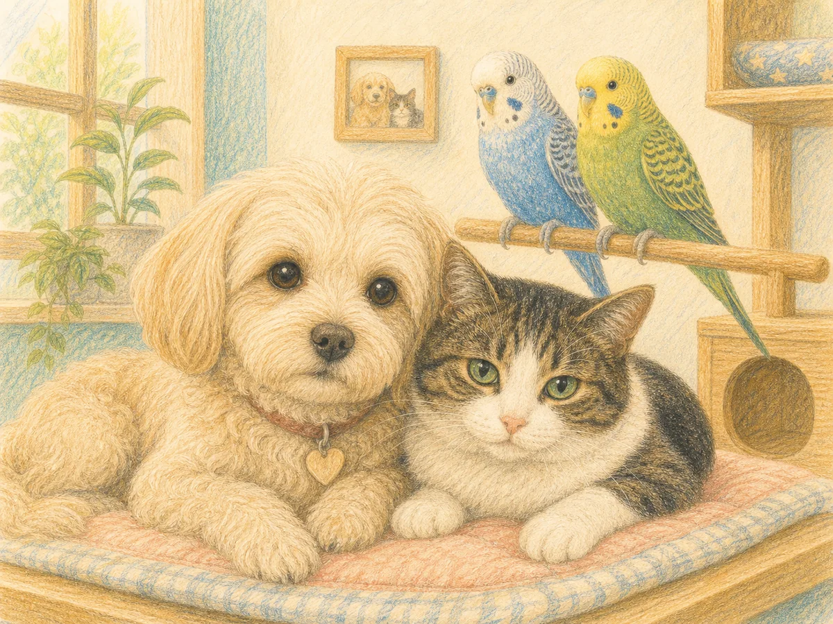 犬・猫・インコと暮らしていた日々（わんにゃんぴよぴよ）